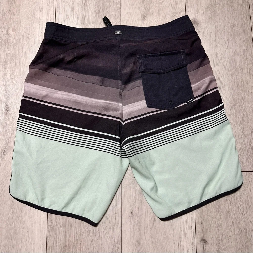 O'Neill Men's Gradient Swim Shorts - Black, Grey and light green